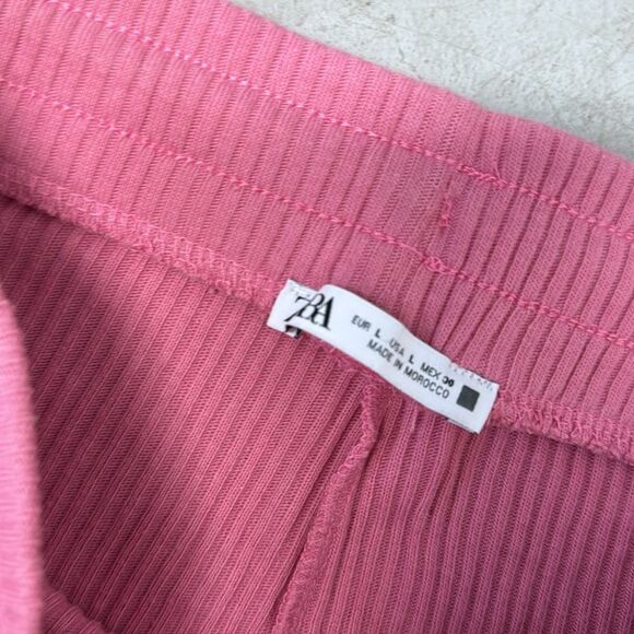 Pink Ribbed Lounge Pants - Size Large - Drawstring - Never Worn - Picture 4 of 4